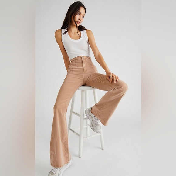 Free People Jayde cord flare jeans. Size 29 orange - Picture 7 of 7